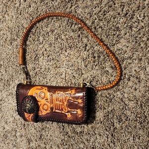 Genuine leather, handcrafted wallet/hand purse